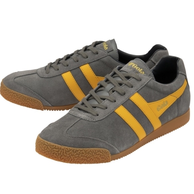 Gola Sneaker Harrier Suede Leather ash grey/yellow/navy blue Men